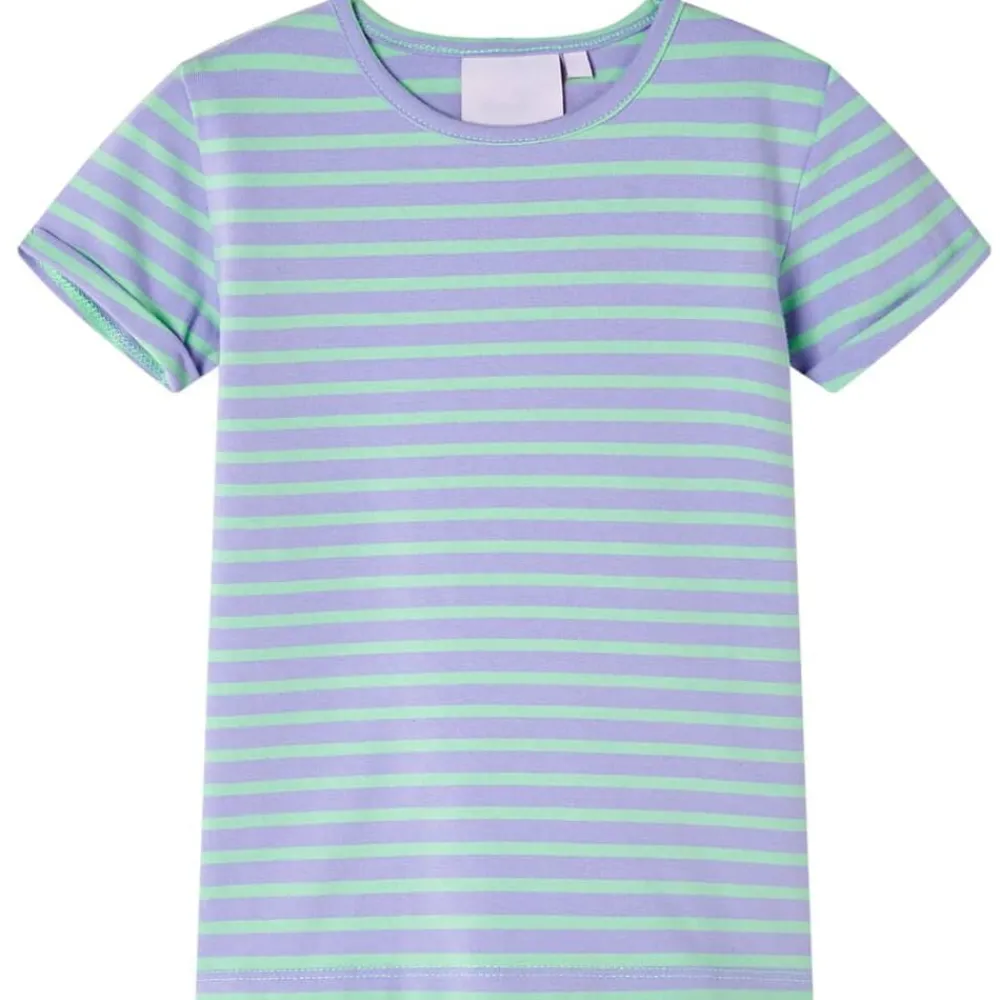 Vêtements & Accessoires-vidaXL T-shirt pour enfants design à rayures vif 116 Menthe