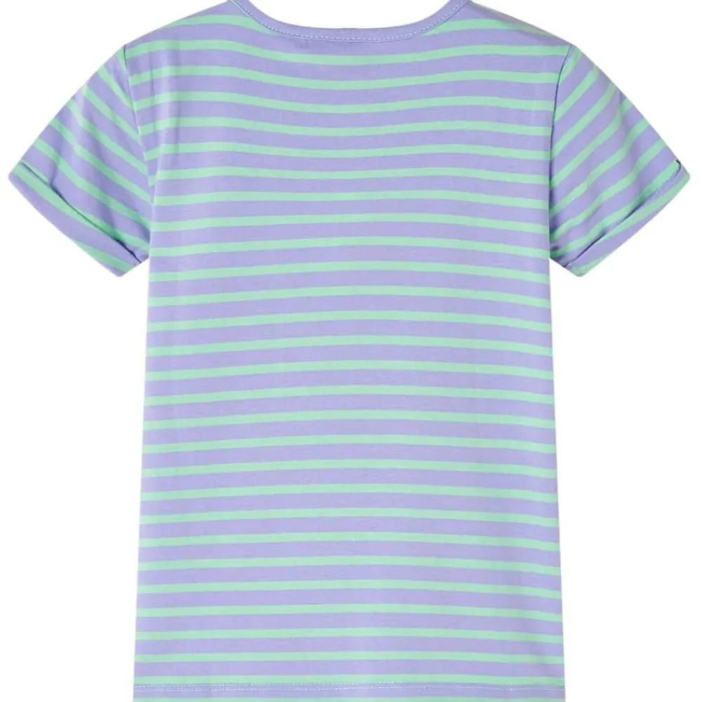 Vêtements & Accessoires-vidaXL T-shirt pour enfants design à rayures vif 116 Menthe