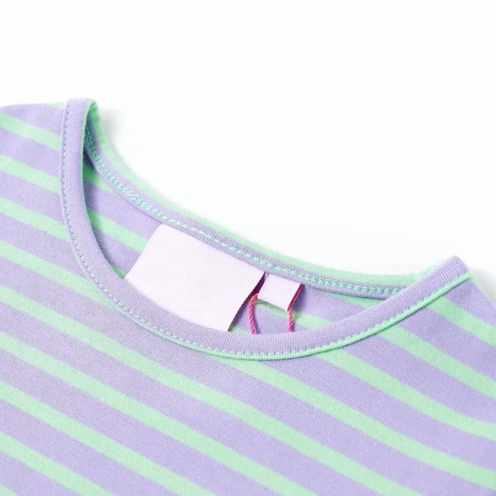 Vêtements & Accessoires-vidaXL T-shirt pour enfants design à rayures vif 116 Menthe