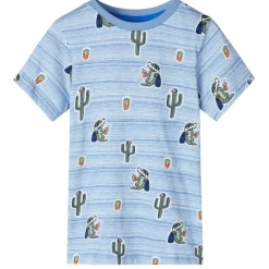 Vêtements & Accessoires-vidaXL T-shirt pour enfants mélange de 128 Bleu
