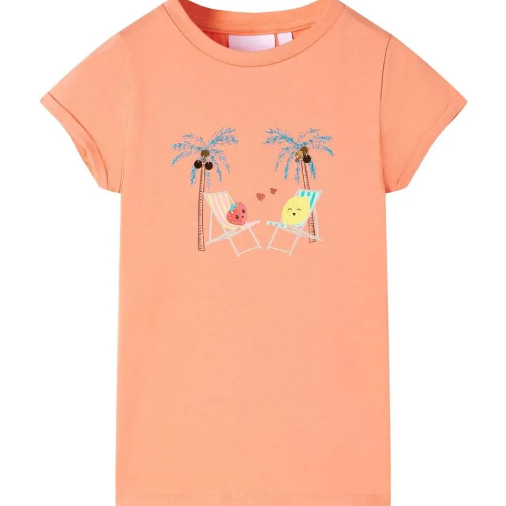vidaXL T-shirt pour enfants pêche 128