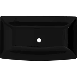 Plomberie-vidaXL Vasque rectangulaire céramique pour salle de bain Noir