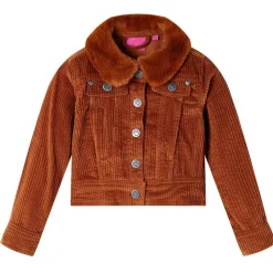 Vêtements & Accessoires-vidaXL Veste pour enfants velours côtelé cognac 92