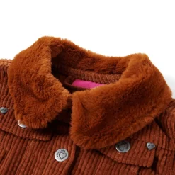 Vêtements & Accessoires-vidaXL Veste pour enfants velours côtelé cognac 92