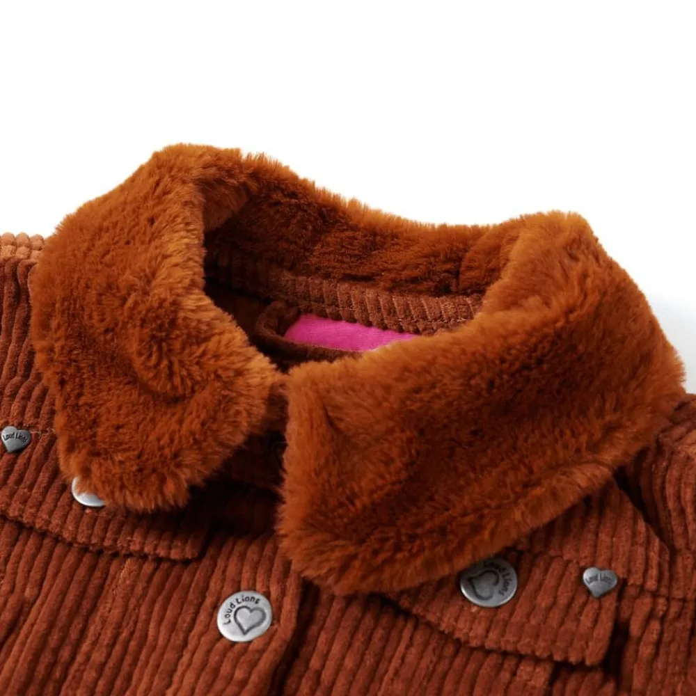 Vêtements & Accessoires-vidaXL Veste pour enfants velours côtelé cognac 92