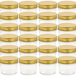 vidaXL 24 pcs Pots à confiture avec couvercles s Verre 110 ml