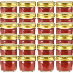 vidaXL 24 pcs Pots à confiture avec couvercles s Verre 110 ml