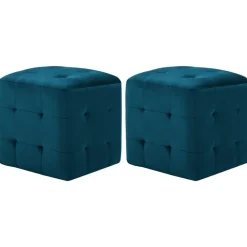 vidaXL 2 pcs Poufs 30 x 30 x 30 cm Tissu velours