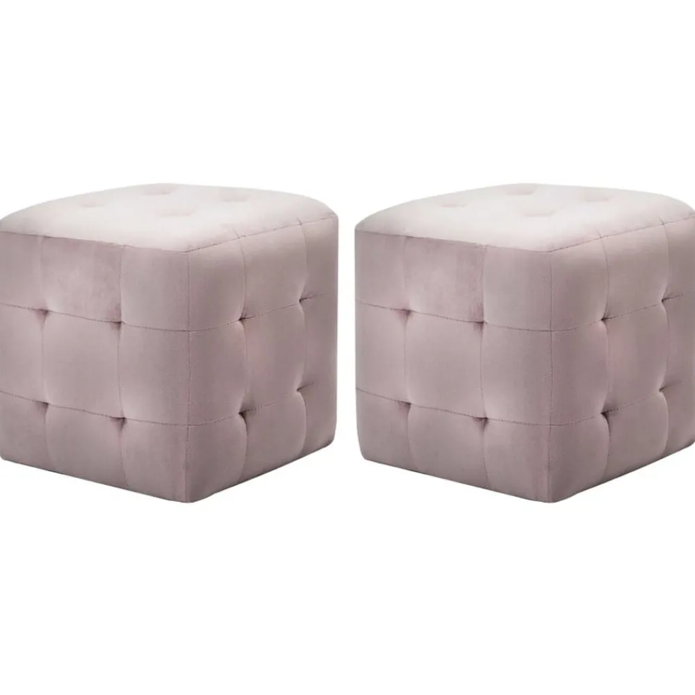vidaXL 2 pcs Poufs 30 x 30 x 30 cm Tissu velours