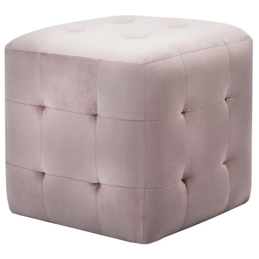 vidaXL 2 pcs Poufs 30 x 30 x 30 cm Tissu velours