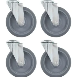 vidaXL 4 pcs Roulettes pivotantes à trou de boulon 125 mm