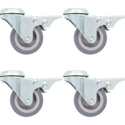 Manutention De Matériaux-vidaXL 4 pcs Roulettes pivotantes à trou de boulon à double frein 50mm