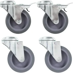 vidaXL 4 pcs Roulettes pivotantes à trou de boulon 75 mm