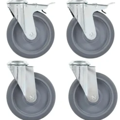 vidaXL 4 pcs Roulettes pivotantes à trou de boulon 125 mm