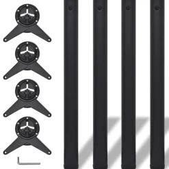 Accessoires Pour Tables-vidaXL 4 pieds de table réglables en hauteur 710 mm Noir
