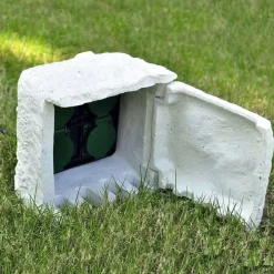 vidaXL 4 prises de jardin étanches Résine
