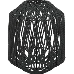 vidaXL Abat-jour noir Ø23x28 cm fer et papier