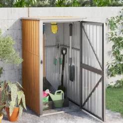 Pelouses & Jardins-vidaXL Abri à outils de jardin 88x89x161 cm acier galvanisé Marron