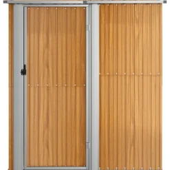 vidaXL Abri de jardin 180,5 x 97 x 209,5 cm Acier galvanisé Aspect bois