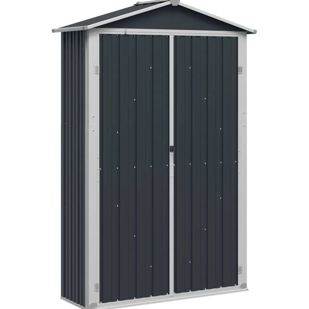 Pelouses & Jardins-vidaXL Abri de jardin 116x45x175 cm Acier galvanisé Anthracite