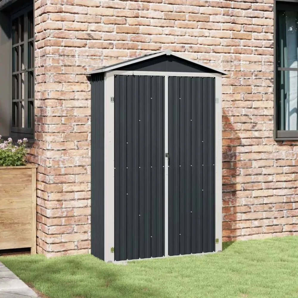 Pelouses & Jardins-vidaXL Abri de jardin 116x45x175 cm Acier galvanisé Anthracite
