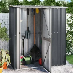 Pelouses & Jardins-vidaXL Abri de jardin 180,5x97x209,5 cm Acier galvanisé Anthracite