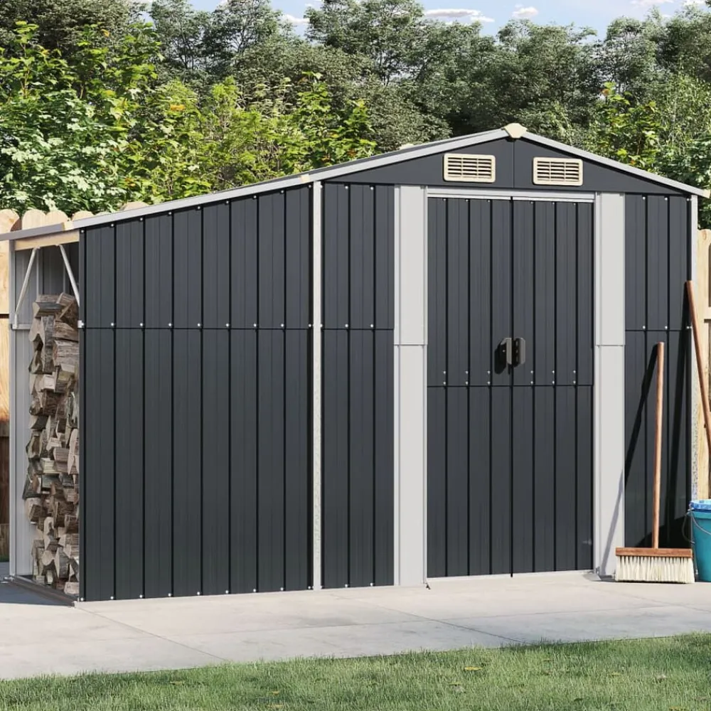 vidaXL Abri de jardin 277x93x179 cm acier galvanisé