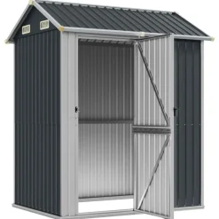 Pelouses & Jardins-vidaXL Abri de jardin 192 x 152,5 x 237 cm Acier galvanisé Anthracite