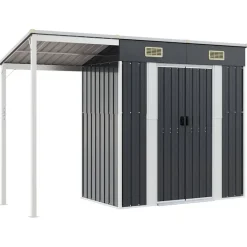 vidaXL Abri de jardin avec toit prolongé 277x107x181 cm
