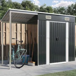 vidaXL Abri de jardin avec toit prolongé 277x107x181 cm