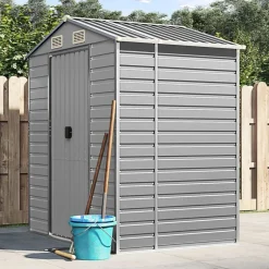 Pelouses & Jardins-vidaXL Abri de jardin 191x130x198 cm acier galvanisé Gris clair