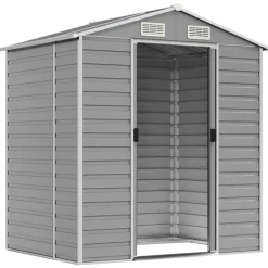 Pelouses & Jardins-vidaXL Abri de jardin 191x130x198 cm acier galvanisé Gris clair