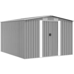 Pelouses & Jardins-vidaXL Abri de jardin 257x298x178 cm Métal Gris