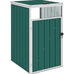 Produits Ménagers-vidaXL Abri de poubelle 72x81x121 cm Acier Vert
