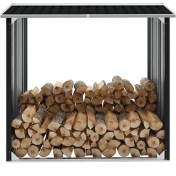 vidaXL Abri de stockage à bois Acier galvanisé 172x91x154cm