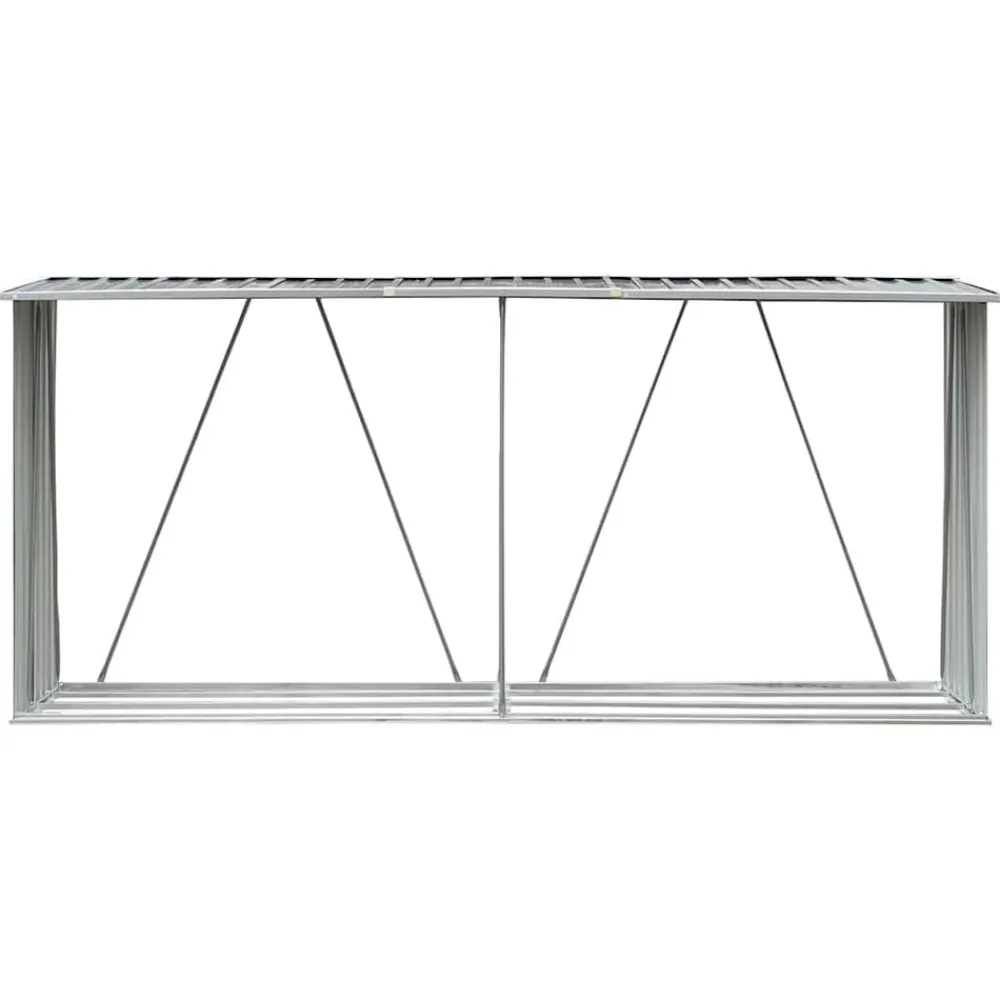 vidaXL Abri de stockage de bois Acier galvanisé 330x84x152 cm