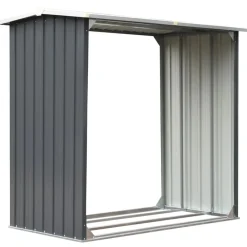 Accessoires Pour Cheminées & Poêles À Bois-vidaXL Abri de stockage de bois Acier galvanisé 172x91x154 cm Gris