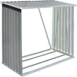 vidaXL Abri de stockage de bois Acier galvanisé 163x83x154 cm