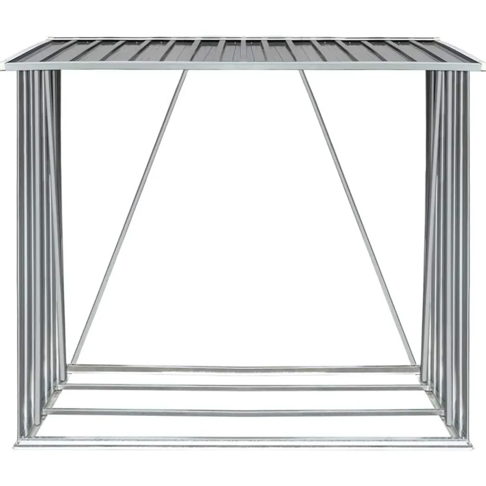 vidaXL Abri de stockage de bois Acier galvanisé 163x83x154 cm