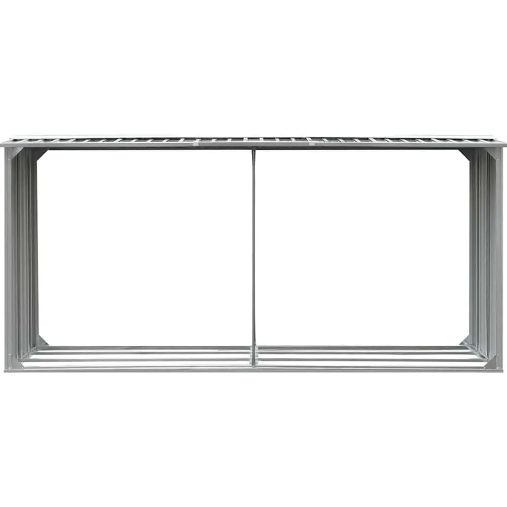 Accessoires Pour Cheminées & Poêles À Bois-vidaXL Abri de stockage de bois Acier galvanisé 330x92x153 cm Gris