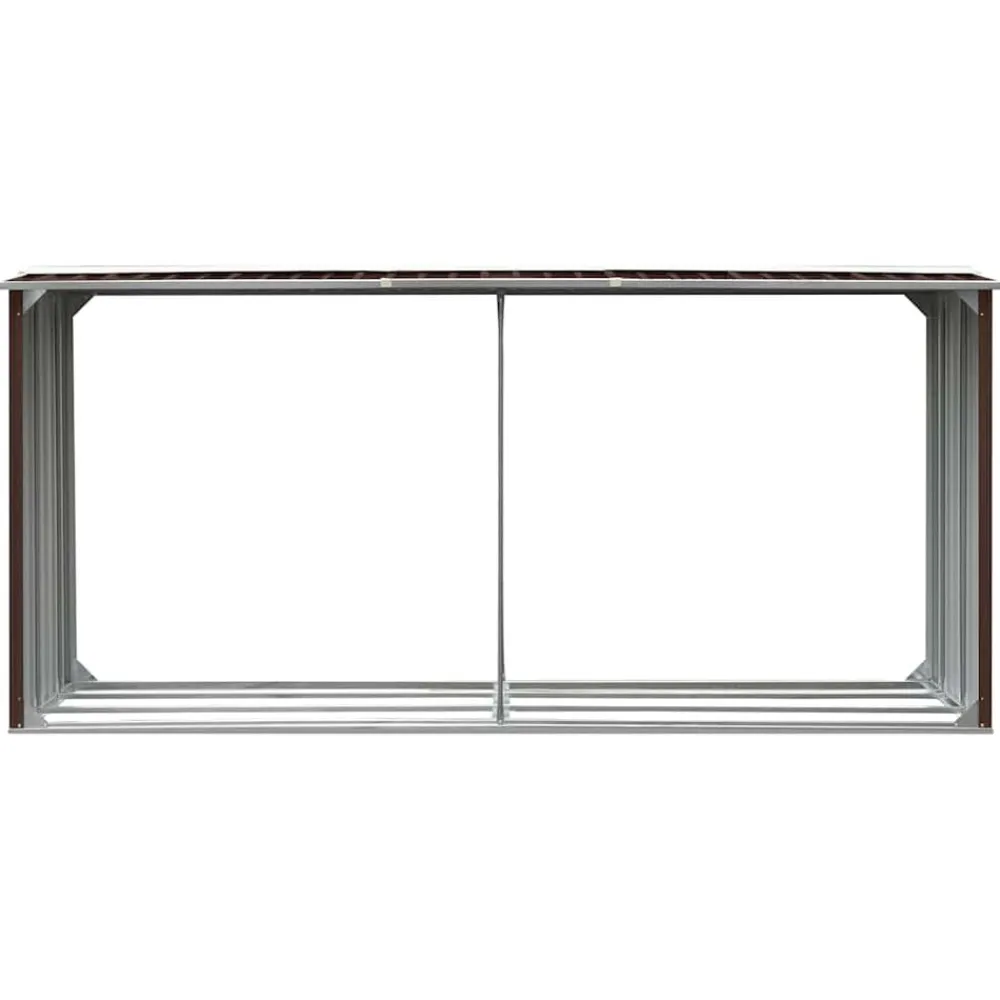 Accessoires Pour Cheminées & Poêles À Bois-vidaXL Abri de stockage de bois Acier galvanisé 330x92x153 cm Marron