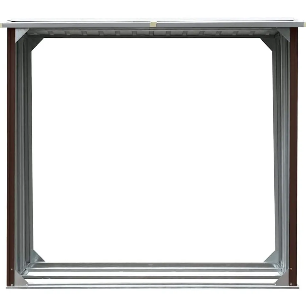 Accessoires Pour Cheminées & Poêles À Bois-vidaXL Abri de stockage de bois Acier galvanisé 172x91x154 cm Marron