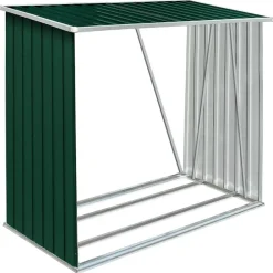 vidaXL Abri de stockage de bois Acier galvanisé 163x83x154 cm