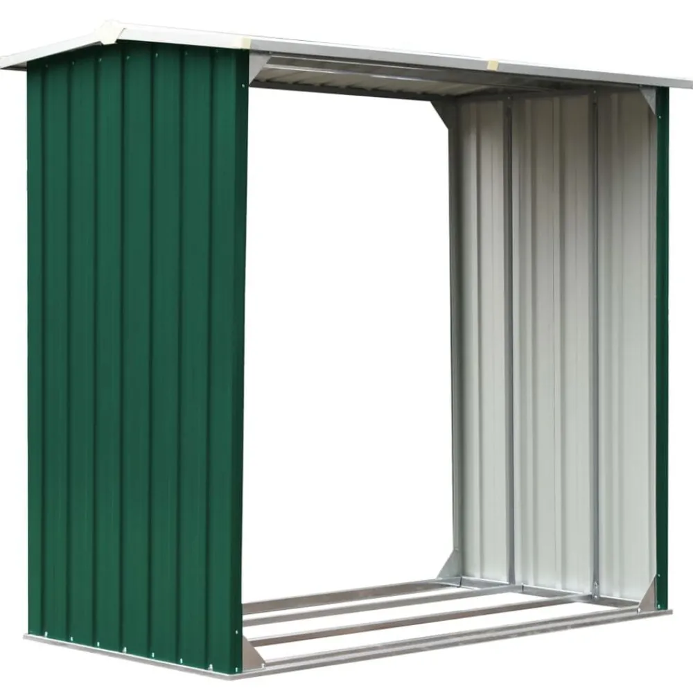 vidaXL Abri de stockage de bois Acier galvanisé 172x91x154 cm