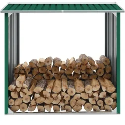 vidaXL Abri de stockage de bois Acier galvanisé 172x91x154 cm