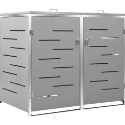 vidaXL Abri pour deux poubelles 138x77,5x112,5 cm Inox