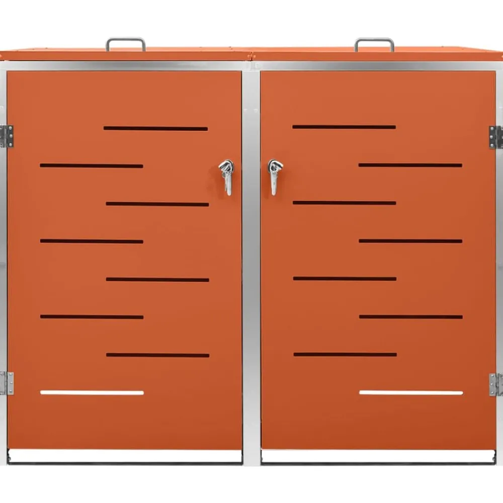 vidaXL Abri pour deux poubelles 138x77,5x112,5 cm Inox