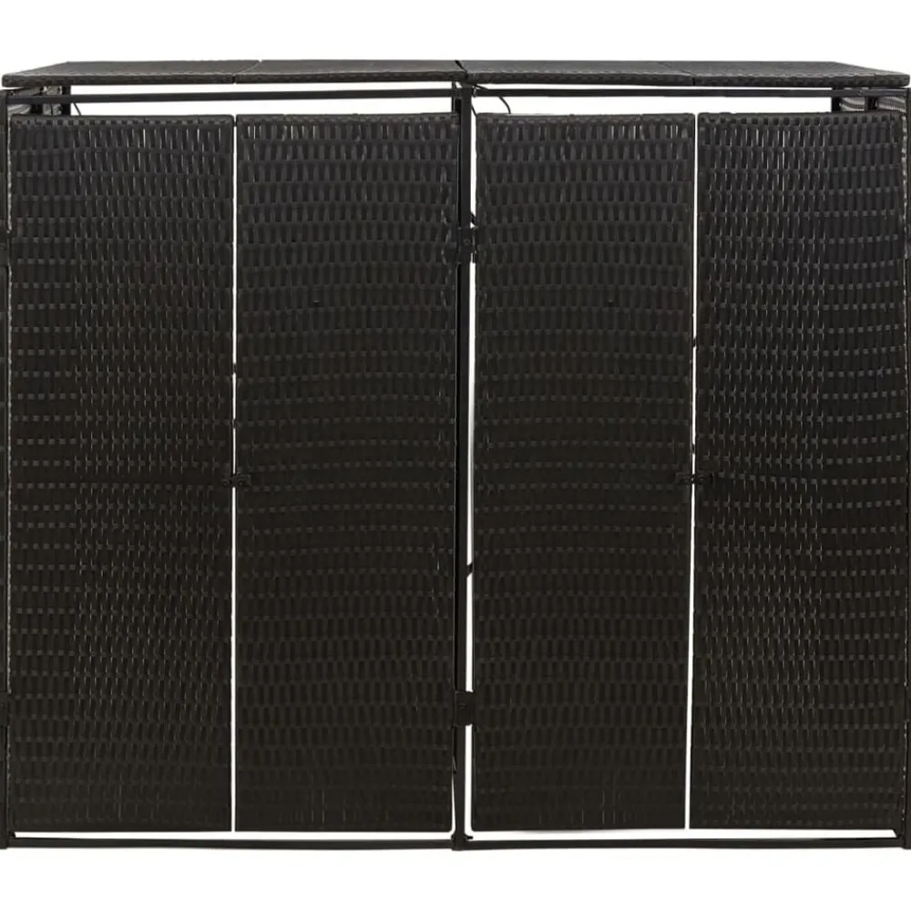 vidaXL Abri pour poubelle double 140x80x117 cm Résine tressée