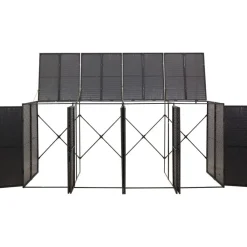 vidaXL Abri pour poubelle quadruple 274x80x117 cm Résine tressée