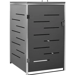 Produits Ménagers-vidaXL Abri pour poubelle 69x77,5x112,5 cm Inox Anthracite